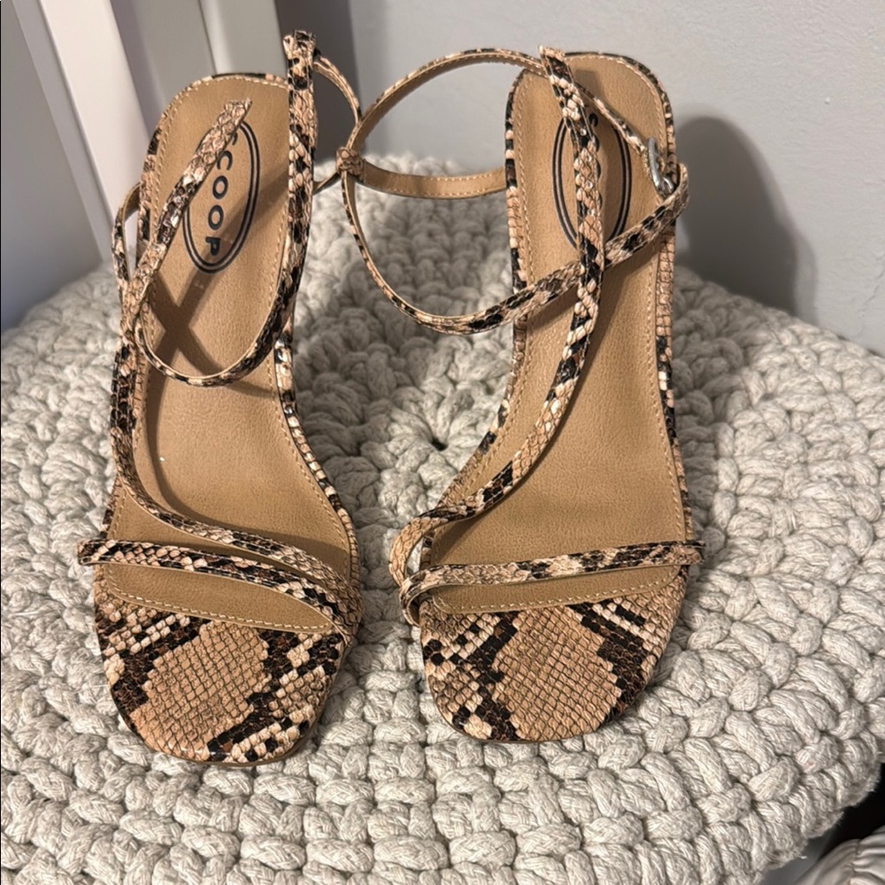 Tan Snake Print Women's Sandals